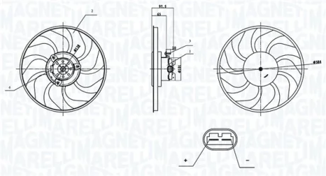 Magneti Marelli Вентилятор, система охолодження двигуна MAGNETI MARELLI 069422903010