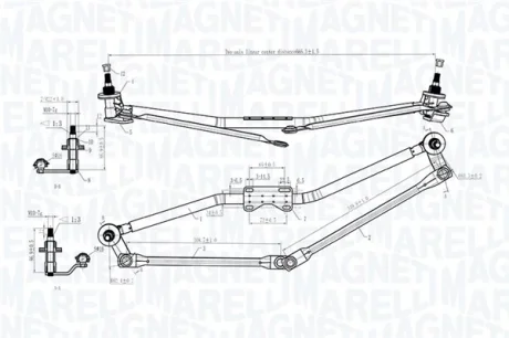 Система тяг и рычагов привода стеклоочистителя MAGNETI MARELLI 085570170010