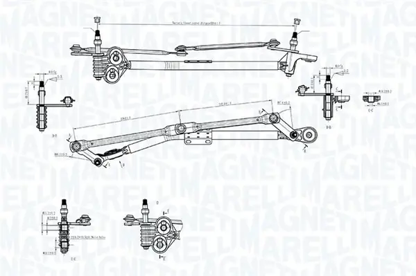 Механзм склоочисникв передн без мотора BMW X5 E70 X6 E71 E72 10.06-07.14 MAGNETI MARELLI 085570727010 (фото 1)