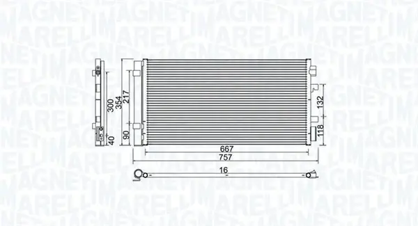 Magneti Marelli Конденсатор, система кондиціонування повітря MAGNETI MARELLI 350203762000 (фото 1)