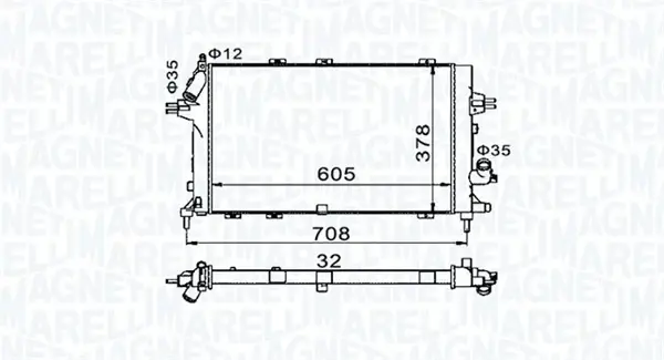 Радіатор системи охолодження MAGNETI MARELLI 350213153400 (фото 1)