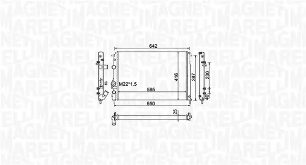 RENAULT радіатор охолодження двигуна MEGANE I 96- MAGNETI MARELLI 350213159100 (фото 1)