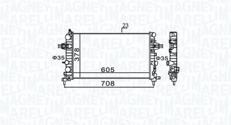 Радіатор двигуна OPEL ASTRA H, ASTRA H CLASSIC, ASTRA H GTC, ZAFIRA B, ZAFIRA B/MINIVAN 1.6-1.8LPG 03.04- MAGNETI MARELLI 350213159300