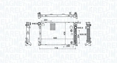 DB Радіатор сист. охолодження двигуна W204, W212 MAGNETI MARELLI 350213159800