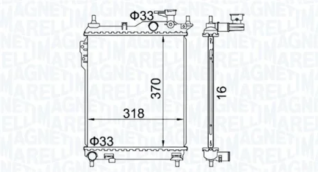 HYUNDAI радіатор охолодження Getz 1.1/1.6 02- MAGNETI MARELLI 350213162400