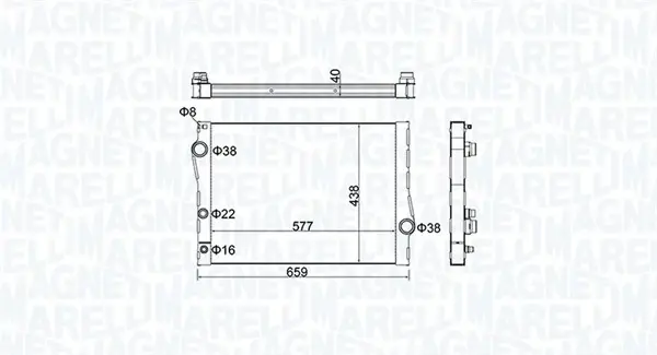 Радіатор системи охолодження MAGNETI MARELLI 350213163500 (фото 1)