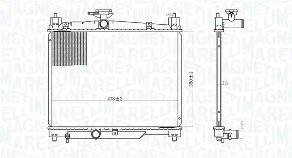 Magneti Marelli Радіатор, система охолодження двигуна MAGNETI MARELLI 350213164800 (фото 1)