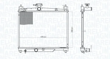Magneti Marelli Радіатор, система охолодження двигуна MAGNETI MARELLI 350213164800