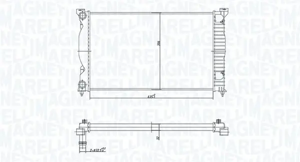 Радіатор AUDI A4 1.6-2.0 00- MAGNETI MARELLI 350213168200 (фото 1)