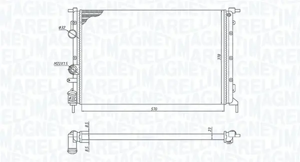 Радіатор RENAULTR Megane 2.0 MAGNETI MARELLI 350213171700 (фото 1)