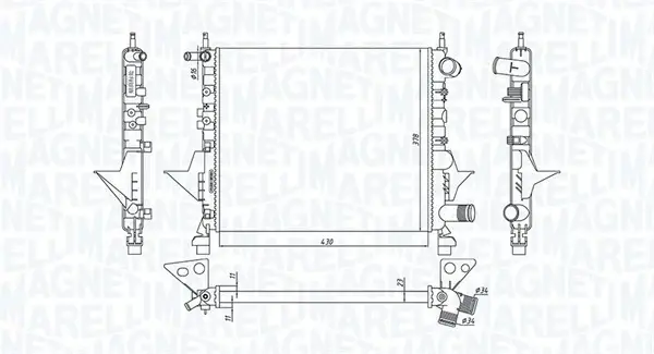 RENAULT радіатор водяного охолодження TWINGO 1.2 96- MAGNETI MARELLI 350213171800 (фото 1)