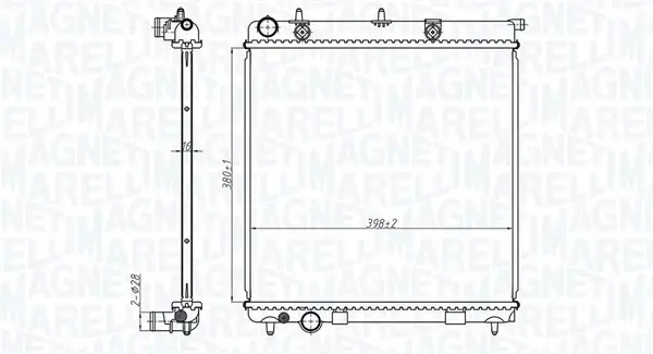 CITROEN Радиатор охлаждения C2/3/4,Peugeot 2008,207,208 1.0/1.6 MAGNETI MARELLI 350213173500 (фото 1)