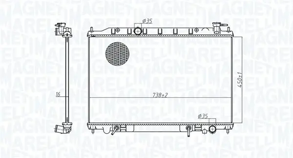 Magneti Marelli Радіатор, система охолодження двигуна MAGNETI MARELLI 350213179200 (фото 1)