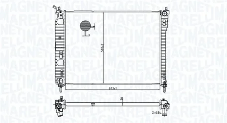 Радіатор двигуна (акпп) CHEVROLET CAPTIVA OPEL ANTARA A 2.4/2.4LPG/3.2 06.06- MAGNETI MARELLI 350213179800