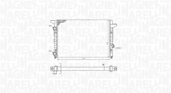 VW Радіатор сист. охолодження двиг. Passat 1.6/1.8/2.0 93- MAGNETI MARELLI 350213185400 (фото 1)