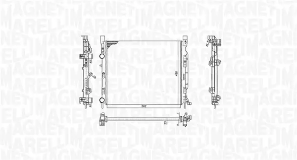 RENAULT Радатор охолодження KangooDB Citan 1.2/1.5dCi 08- MAGNETI MARELLI 350213186900 (фото 1)