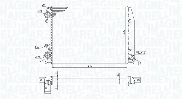 AUDI Радіатор охолодження 80 B3 (1987) 1.4 MAGNETI MARELLI 350213188800 (фото 1)