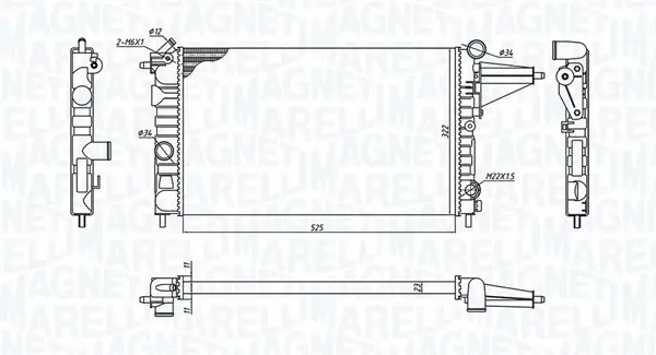 Радіатор двигуна OPEL VECTRA A 1.4/1.6 04.88-11.95 MAGNETI MARELLI 350213189100 (фото 1)