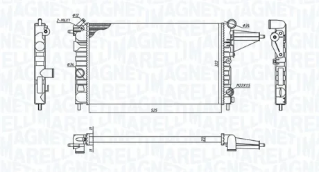 Радіатор двигуна OPEL VECTRA A 1.4/1.6 04.88-11.95 MAGNETI MARELLI 350213189100