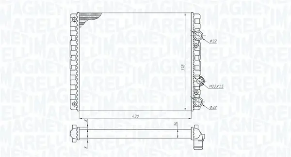 VW радіатор охолодження Lupo,Polo MAGNETI MARELLI 350213192900 (фото 1)