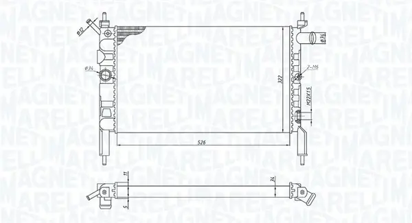 CITROEN Радіатор охолодження BERLINGO (1997) 1.6 MAGNETI MARELLI 350213193800 (фото 1)