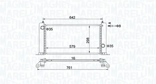 FIAT Радіатор системи охолодження двиг. STILO 1.4 16V 04- MAGNETI MARELLI 350213194500 (фото 1)