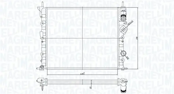 Chіodnica RENAULT CLIO II DACIA LOGAN, RENAULT CLIO II 1.4/1.6 MAGNETI MARELLI 350213194700 (фото 1)