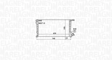 CITROEN Радиатор охлаждения Berlingo,Xsara,Peugeot 306,Partner 1.8D/1.9D 96- MAGNETI MARELLI 350213195100
