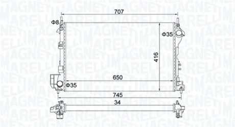 Радіатор системи охолодження MAGNETI MARELLI 350213195700