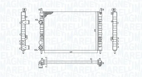 FIAT Радіатор сист. охолодження двиг. ALBEA 1.4 07-09 MAGNETI MARELLI 350213196300