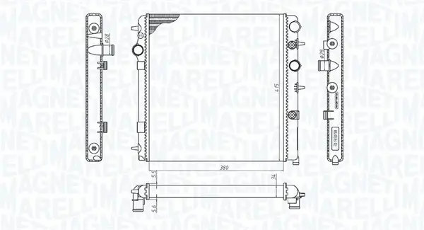 Радіатор двигуна (акпп/мкпп) CITROEN C3 II, DS3 PEUGEOT 207, 207/HATCHBACK, 208 I 1.4-1.6 02.07-12.19 MAGNETI MARELLI 350213198700 (фото 1)