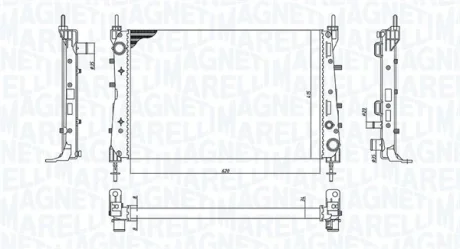 Радіатор двигуна (мкпп) FIAT LINEA 1.3D/1.4/1.6D 10.06- MAGNETI MARELLI 350213199100