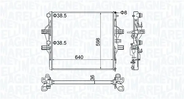 Радіатор двигуна IVECO DAILY V, DAILY VI 3.0CNG/3.0D 09.11- MAGNETI MARELLI 350213204700 (фото 1)