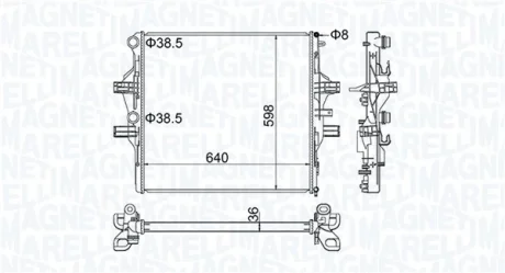 Радіатор двигуна IVECO DAILY V, DAILY VI 3.0CNG/3.0D 09.11- MAGNETI MARELLI 350213204700