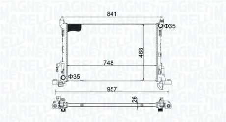 Радіатор двигуна FIAT TALENTO NISSAN NV300 OPEL VIVARO B RENAULT TRAFIC III 1.6D/2.0D 05.14- MAGNETI MARELLI 350213207800