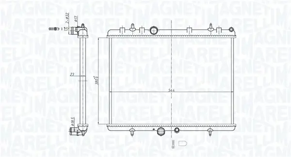 Magneti Marelli Радіатор, система охолодження двигуна MAGNETI MARELLI 350213209600 (фото 1)