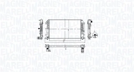 Радіатор двигуна MERCEDES SPRINTER 3,5-T (B906), SPRINTER 3,5-T (B907), SPRINTER 3,5-T (B907, B910), SPRINTER 3-T (B906), SPRINTER 3-T (B907), SPRINTER 3-T (B910, B907) 1.8-3.5 04.06-12.21 MAGNETI MARELLI 350213212600