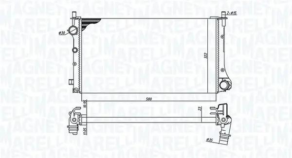 Magneti Marelli Радіатор, система охолодження двигуна MAGNETI MARELLI 350213382000 (фото 1)