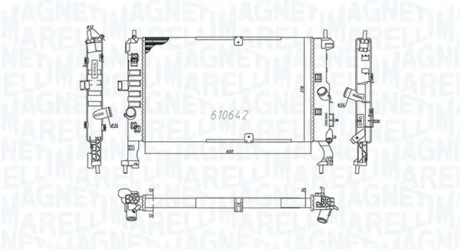 Радіатор двигуна (мкпп) OPEL MERIVA A 1.3D/1.7D 09.03-05.10 MAGNETI MARELLI 350213972000