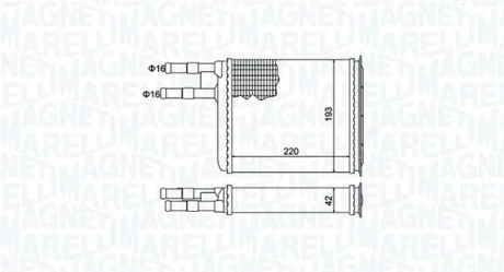 Радіатор пічки CITROEN JUMPER I FIAT DUCATO PEUGEOT BOXER 1.9D-2.8D 02.94-04.02 MAGNETI MARELLI 350218401000