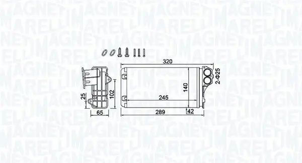 PEUGEOT радіатор пічки 206 XSARA PICASSO MAGNETI MARELLI 350218416000 (фото 1)