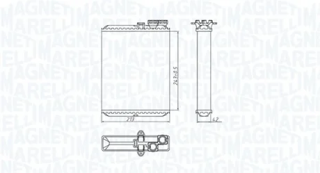 Радіатор пічки VOLVO S60 I, S80 I, V70 II, XC70 I, XC90 I 2.0-4.4 11.97-12.14 MAGNETI MARELLI 350218427000