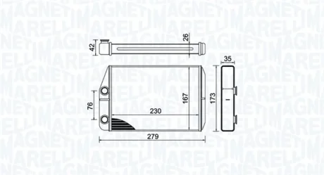 Радіатор пічки CITROEN JUMPER III FIAT DUCATO OPEL MOVANO C PEUGEOT BOXER 2.0D-Electric 04.06- MAGNETI MARELLI 350218443000