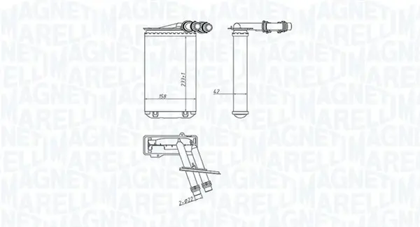 VW радіатор пічки Golf IV, Bora,Seat,Skoda Octavia 96- MAGNETI MARELLI 350218445000 (фото 1)