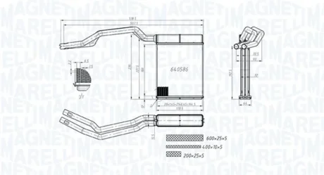 Magneti Marelli Теплообмінник, система опалення салону MAGNETI MARELLI 350218453000