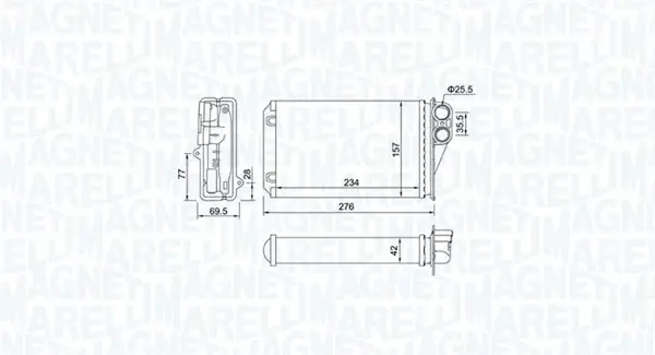 PEUGEOT радіатор опалення 207 MAGNETI MARELLI 350218461000 (фото 1)