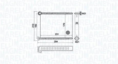 Радіатор пічки CITROEN C3 PICASSO PEUGEOT 308, 308 I, 308 I/KOMBI, RCZ 1.2-2.0D 09.07-08.17 MAGNETI MARELLI 350218473000
