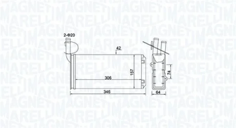 VW радіатор пічки T4 90- MAGNETI MARELLI 350218474000