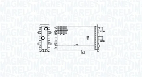 Радіатор пічки VW TRANSPORTER T4 1.8-2.8 07.90-06.03 MAGNETI MARELLI 350218475000