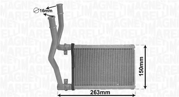 Радіатор пічки FIAT SEDICI 1.6/1.9D/2.0D 06.06-10.14 MAGNETI MARELLI 350218490000 (фото 1)
